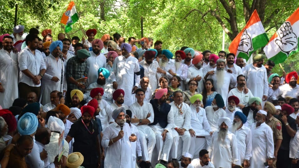 Punjab Congress march chandigarh today Harpal Cheema residence Sachin Pilot