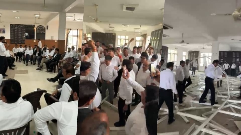 वकीलों का हंगामा