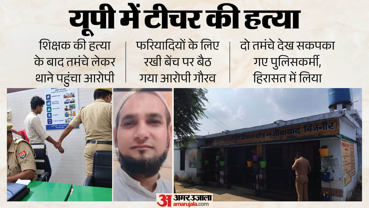 Bijnor Teacher Shot Dead at School Gate Colleague Takes to Hospital Know Full News in Hindi