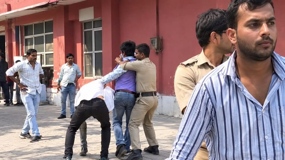 Meerut: Two student groups clashed at Meerut College right in front of the police; kicks, punches