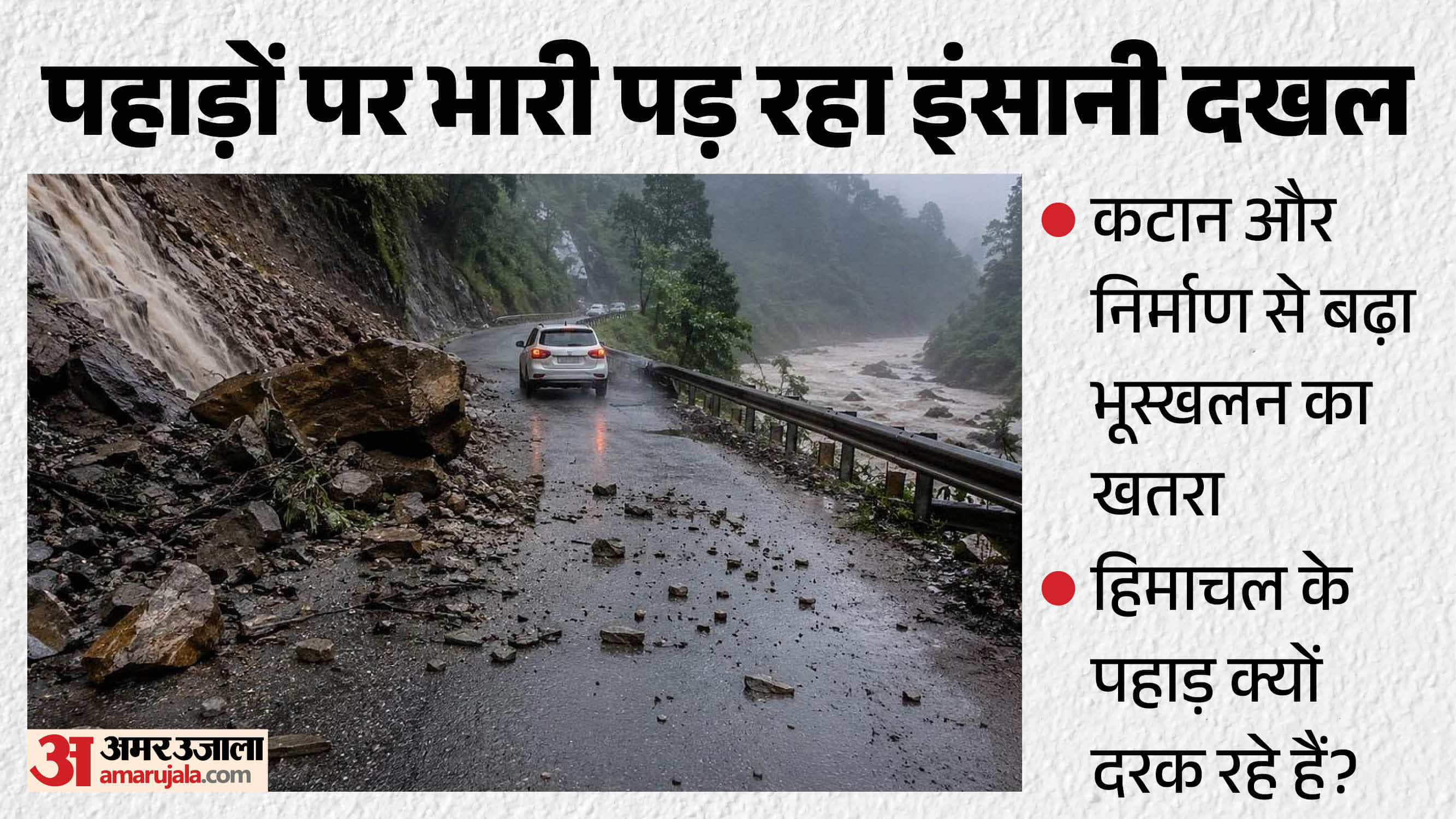 हिमाचल में दरक रहे पहाड़।