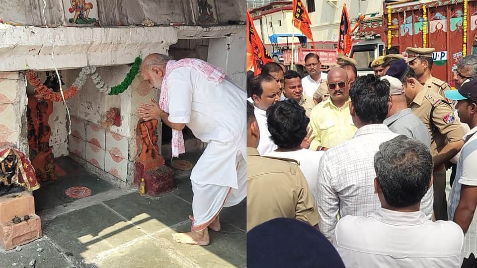 Relocation Process Begins for Hanuman Temple and Shrine at Tundla Railway Station