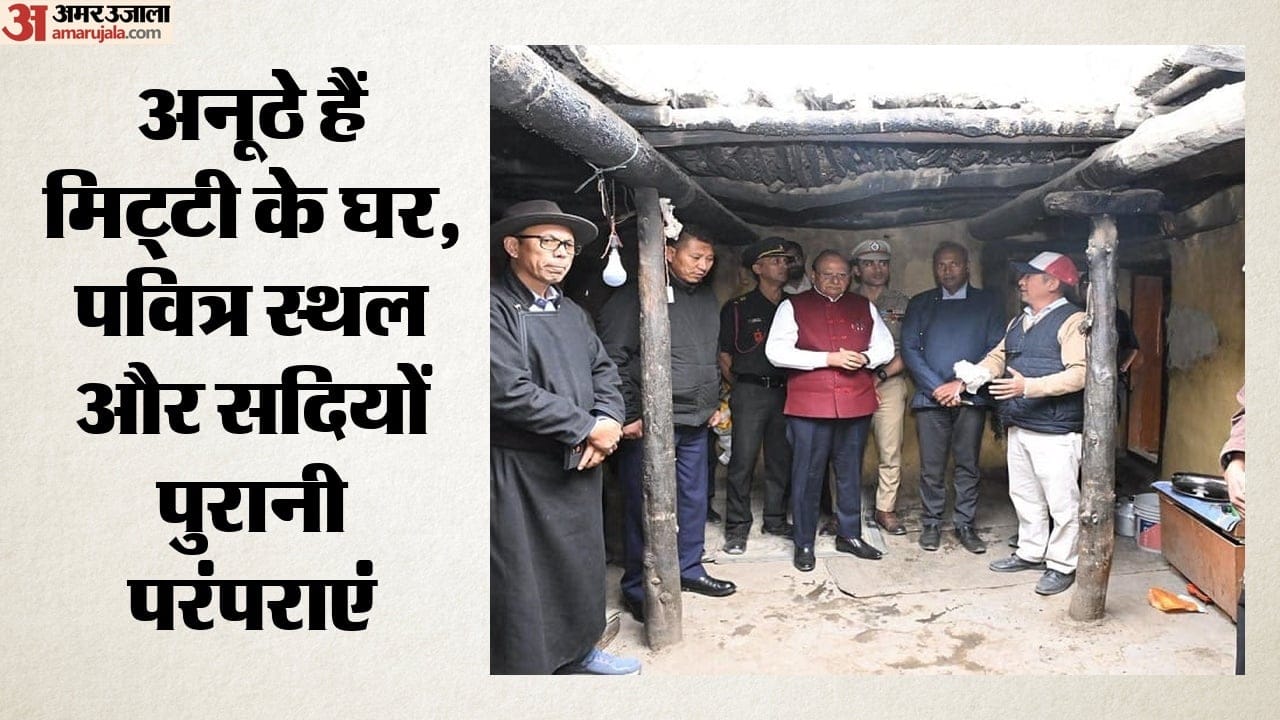 लद्दाख के उपराज्यपाल विनय कुमार सक्सेना कुमिक गांव के एक पारंपरिक में।