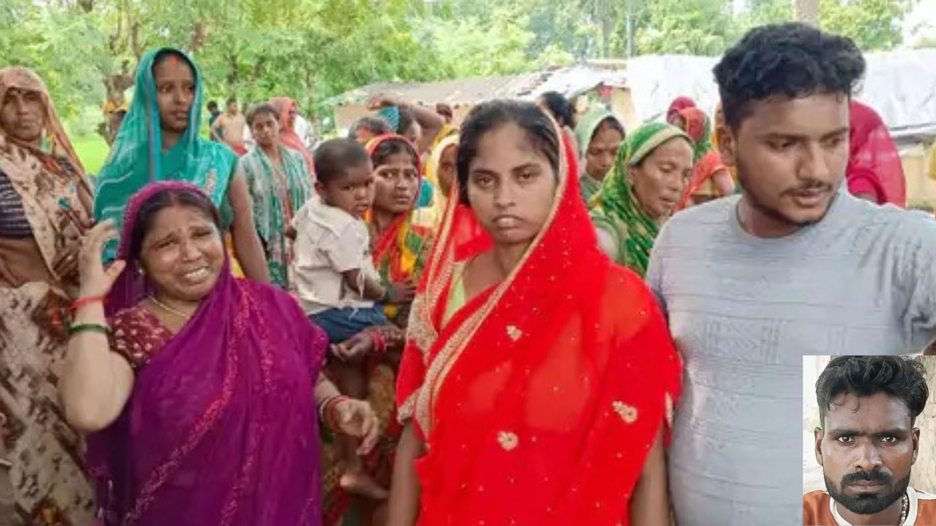 बिलखते परिजन और बबलू सोनकर की फाइल फोटो।
