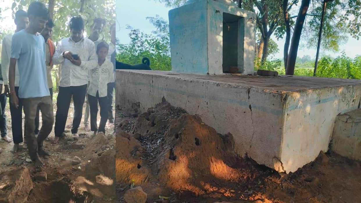 Jhansi: Five people caught searching for buried treasure with a metal detector at a century-old temple.