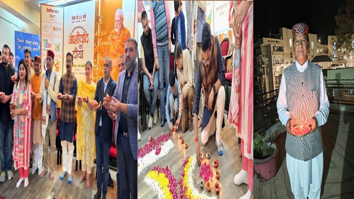 Shimla: 108 lamps lit on pm Modi birthday; 176 kg of *ladoos* distributed at The Ridge.