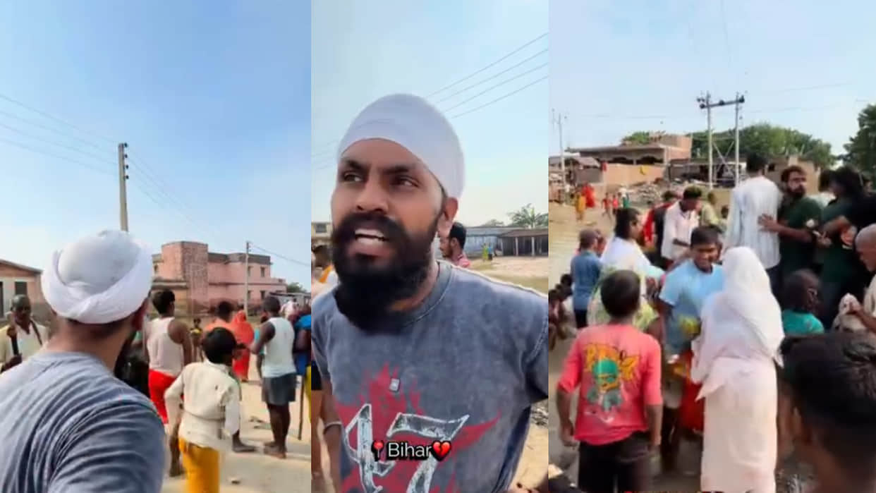 Bihar flood Man arrived with fruit for victims disappoints after facing snatching and robbery viral video