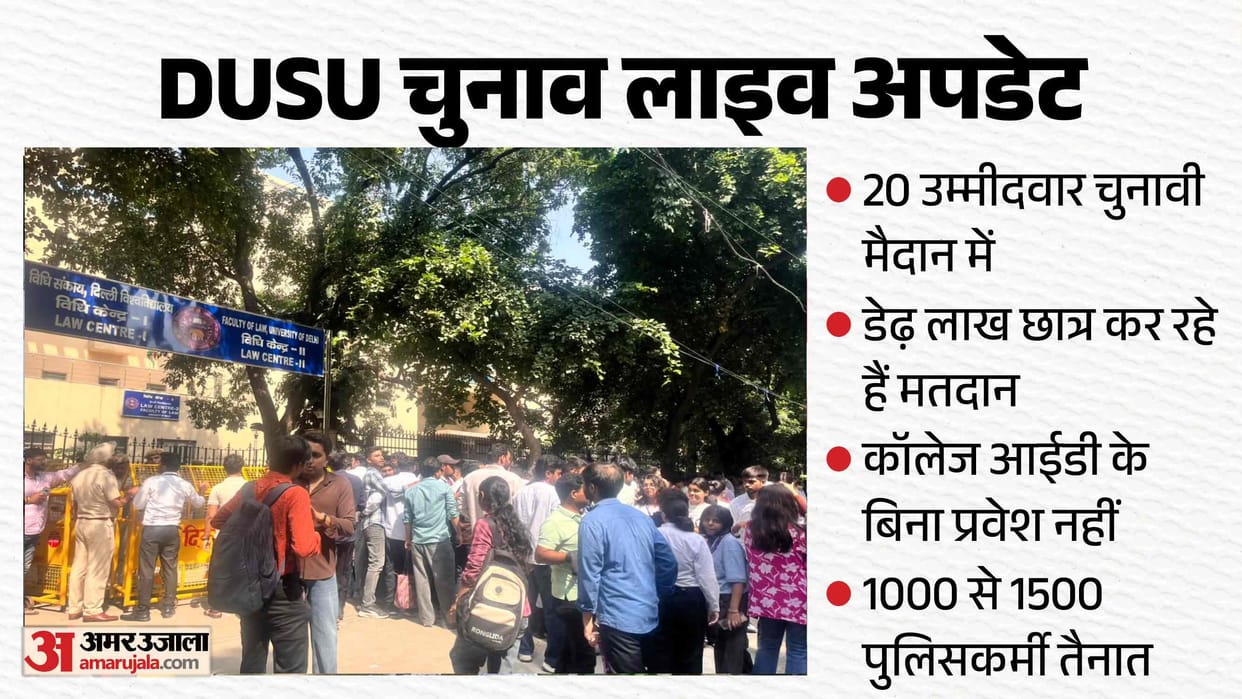 DUSU Election 2026 Voting Live Delhi University Students Union election Updates in Hindi