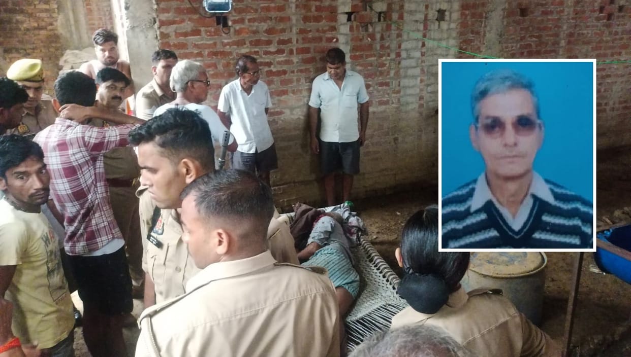 Kannauj Elderly man killed with a sharp edged weapon blood soaked body found on a cot investigation underway
