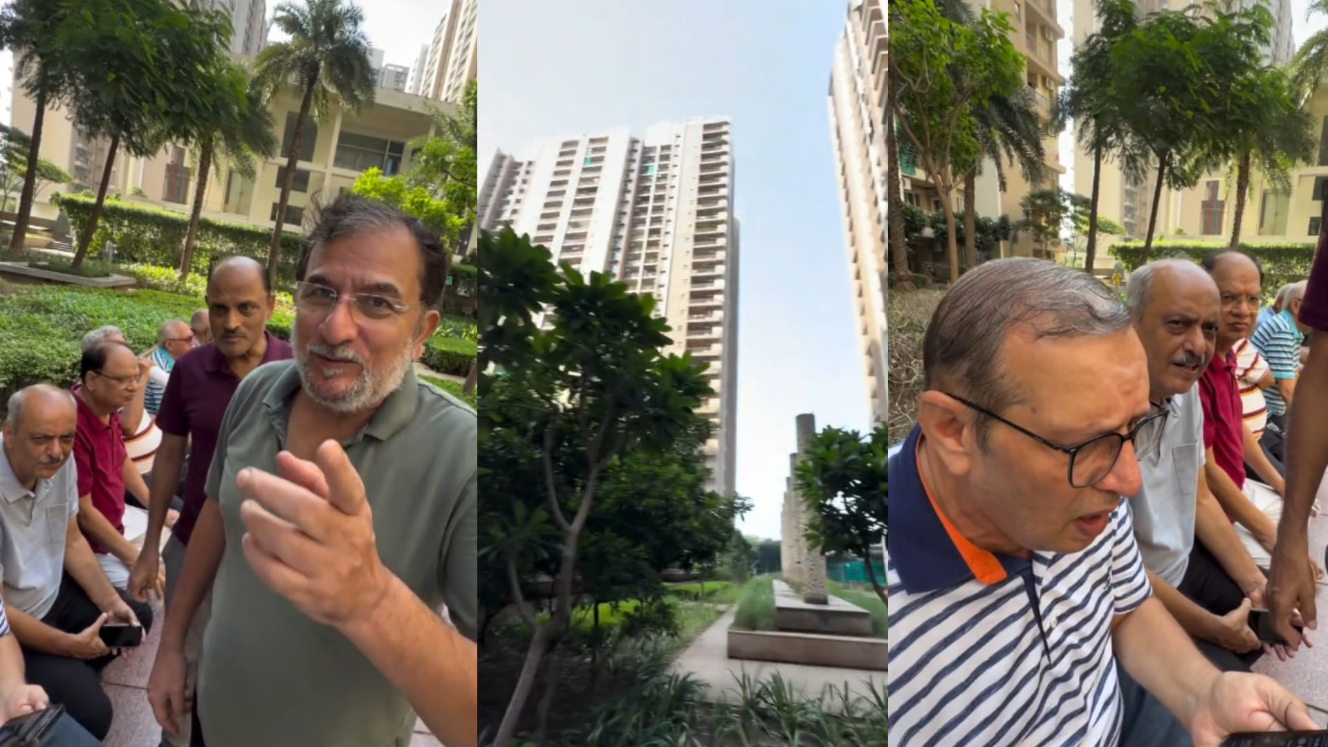 पार्क में जमी बुजुर्गों की महफिल