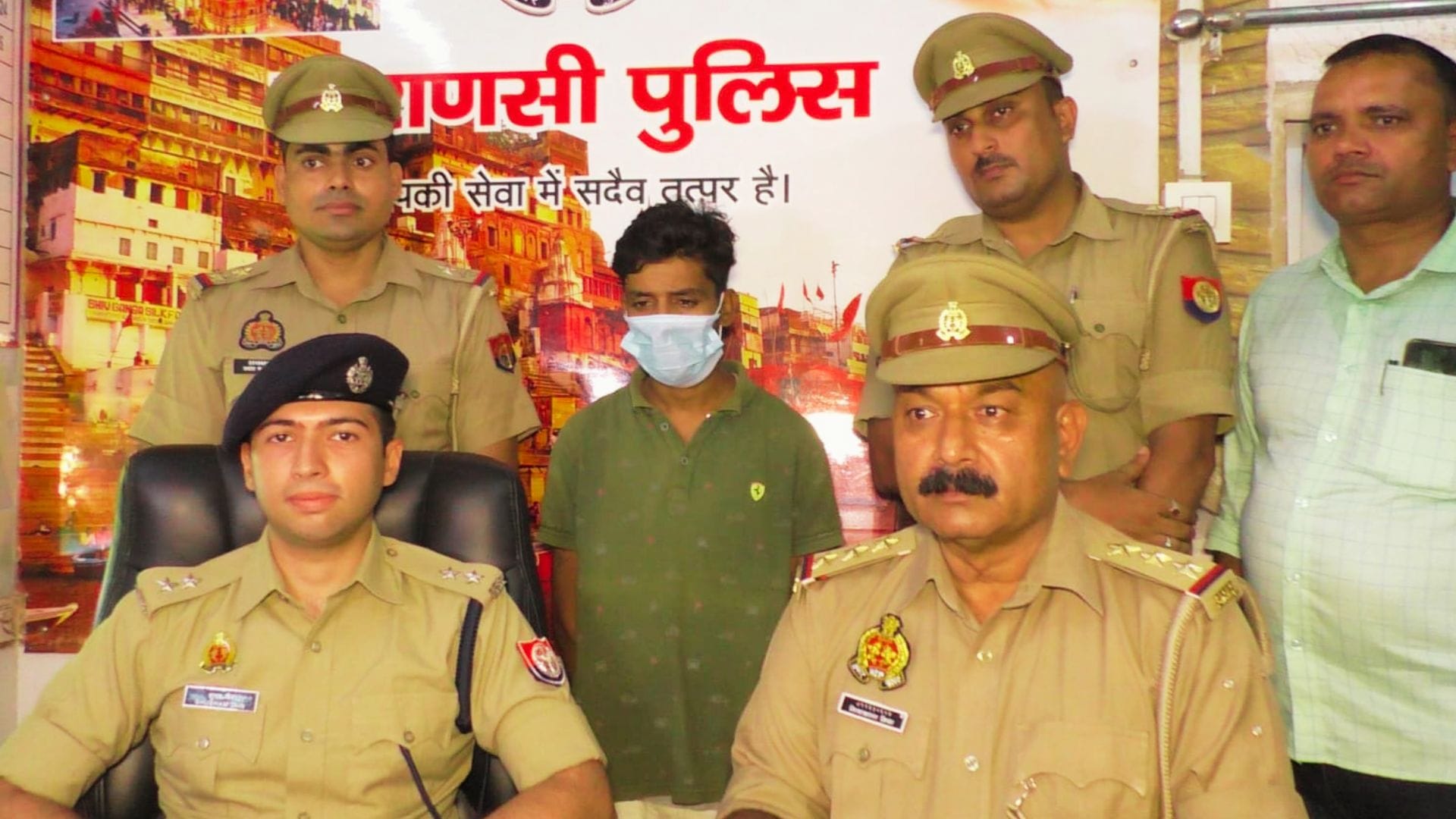 सिगरा पुलिस की गिरफ्त में आरोपी।