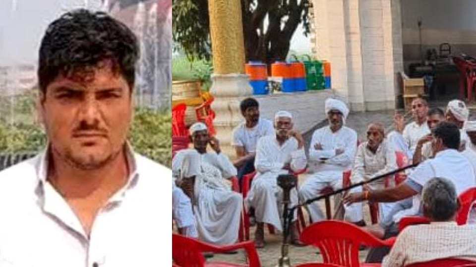 गौरव पंवार की फाइल फोटो और घर पर गमजदा लोग।
