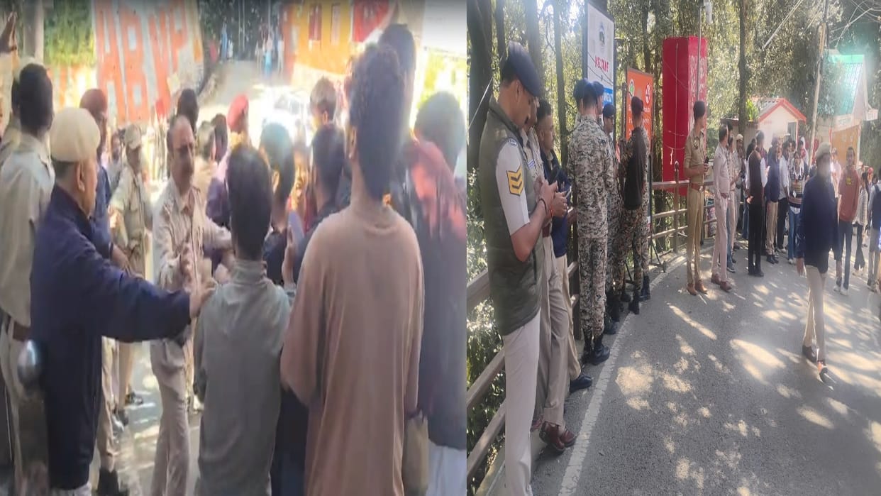 Video: ABVP and SFI activists clash near Summerhill police post; two injured, police force deployed at the sce