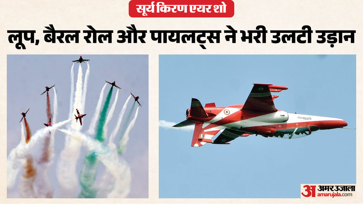 Meerut Air Show: Surya Kiran’s Nine Hawks Dazzle Crowd with 35-Minute Aerial Display