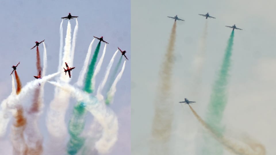 Meerut Air Show: Surya Kiran’s Nine Hawks Dazzle Crowd with 35-Minute Aerial Display