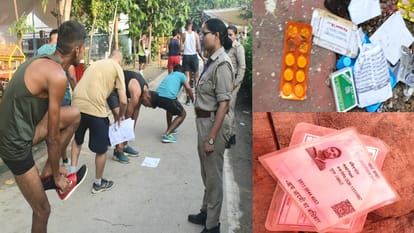 दौड़ से पहले चेकिंग और स्टेडियम में पड़ी दवाएं व आधार कार्ड।