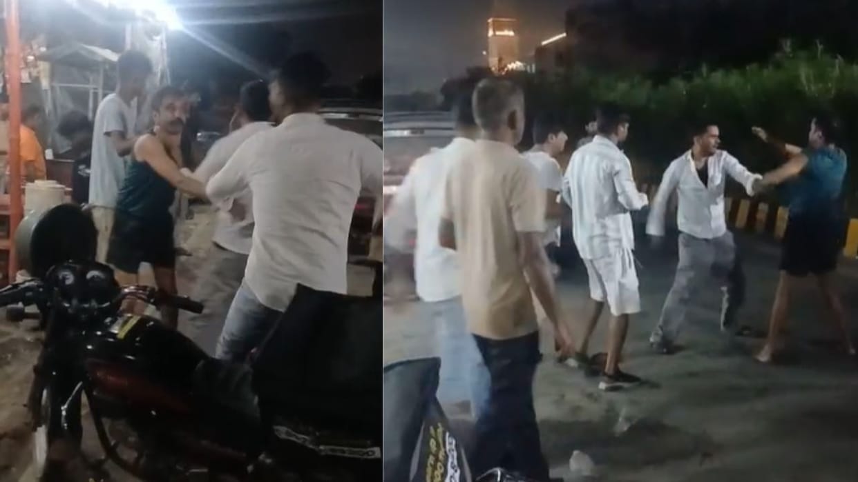 viral Video of two youths being assaulted following dispute over car brushing against bike in Greater Noida