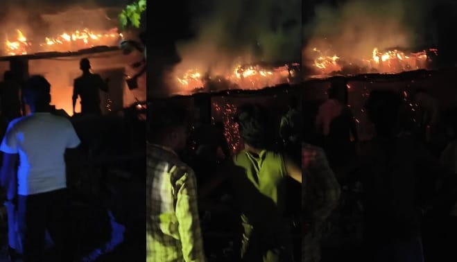 Mahoba Massive fire breaks out at house and grocery store loss estimated at 2 lakh