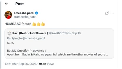 Ameesha Patel Replies In Ask me Session slams PR and actress enterouge to 99rs cinema offers