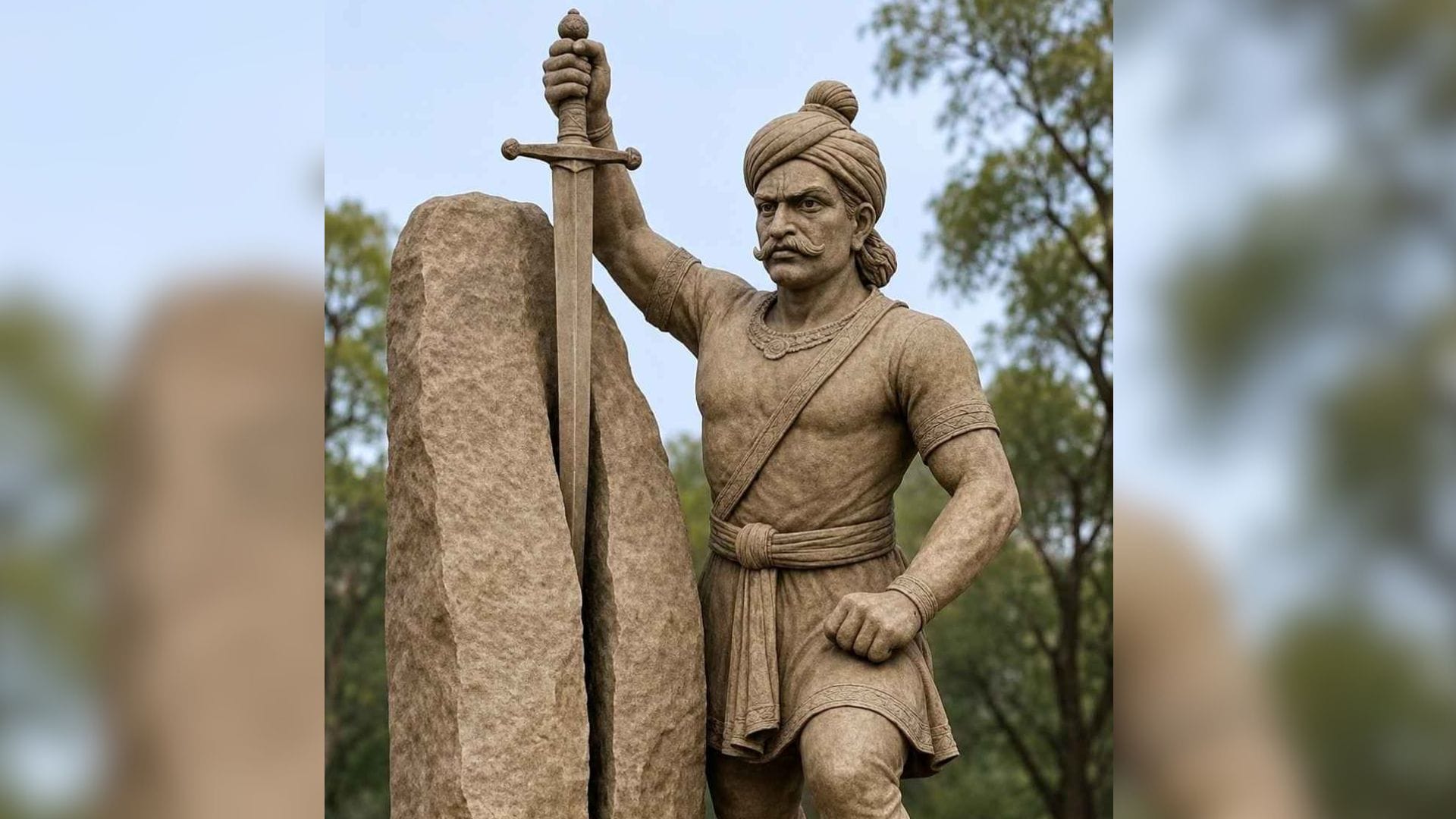 लोकनायक वीर लोरिक की प्रतिमा।