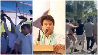 ज्योतिरादित्य के कार्यक्रम में दिखाए काले झंडे