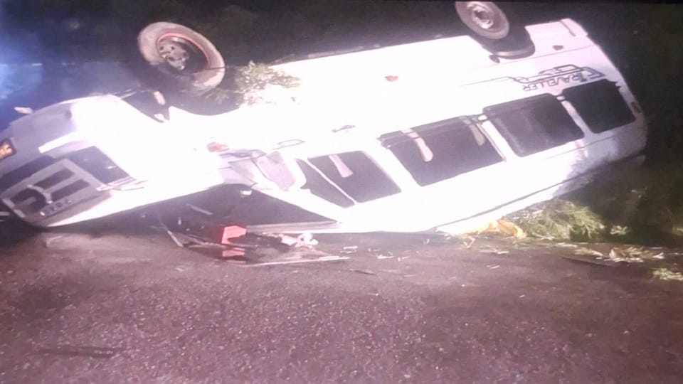 Bus carrying pilgrims overturns while trying to avoid a nilgai; 12 Nepalis injured