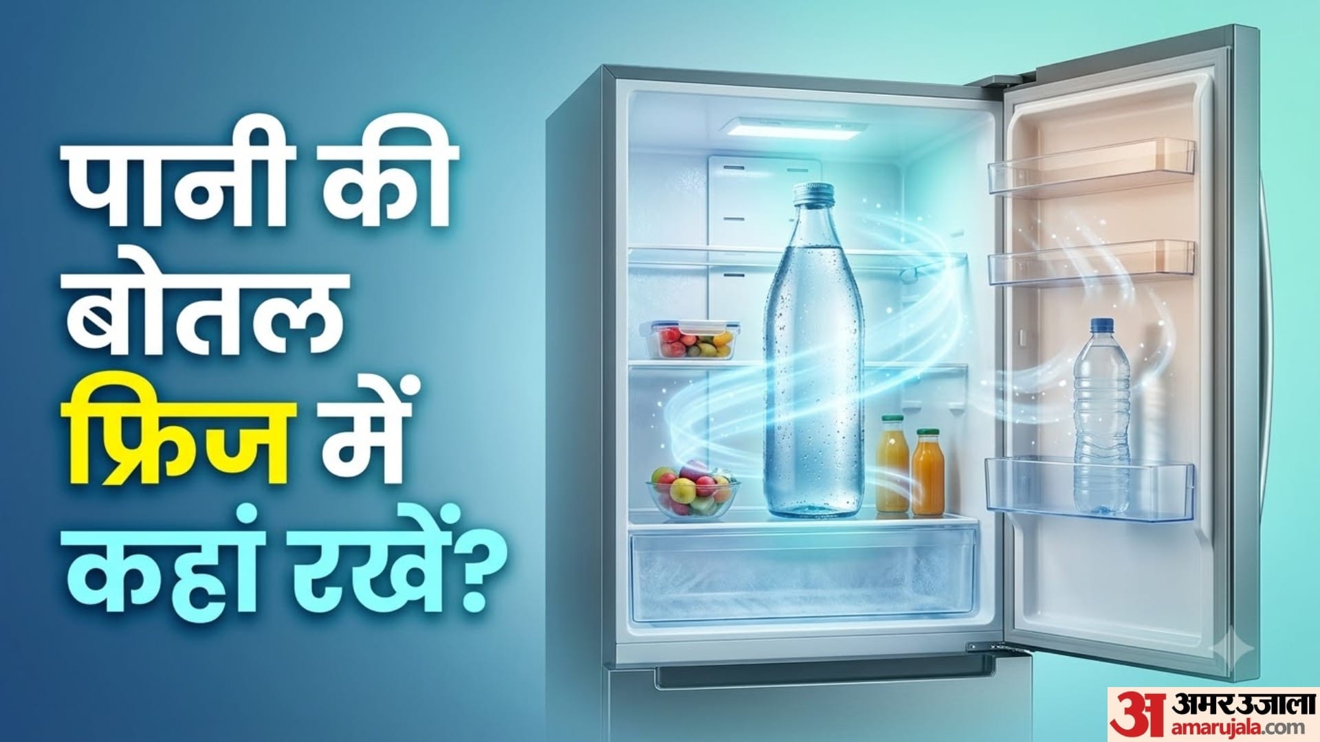 पानी की बोतल फ्रिज में कहां रखें?