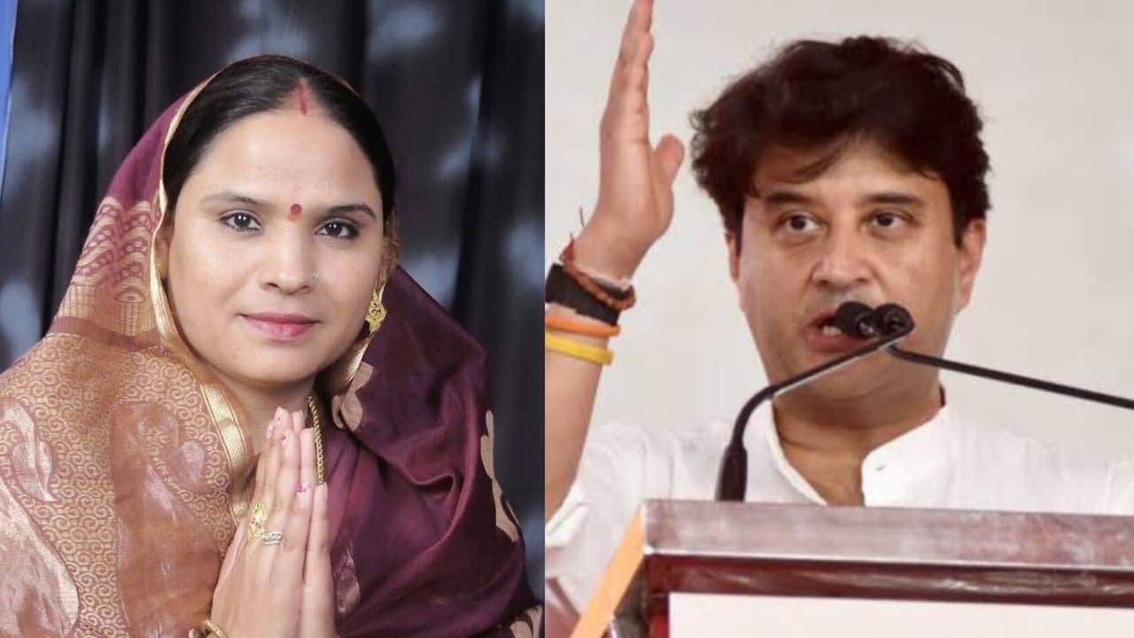 पूर्व विधायक ममता मीना और केंद्रीय मंत्री ज्योतिरादित्य सिंधिया