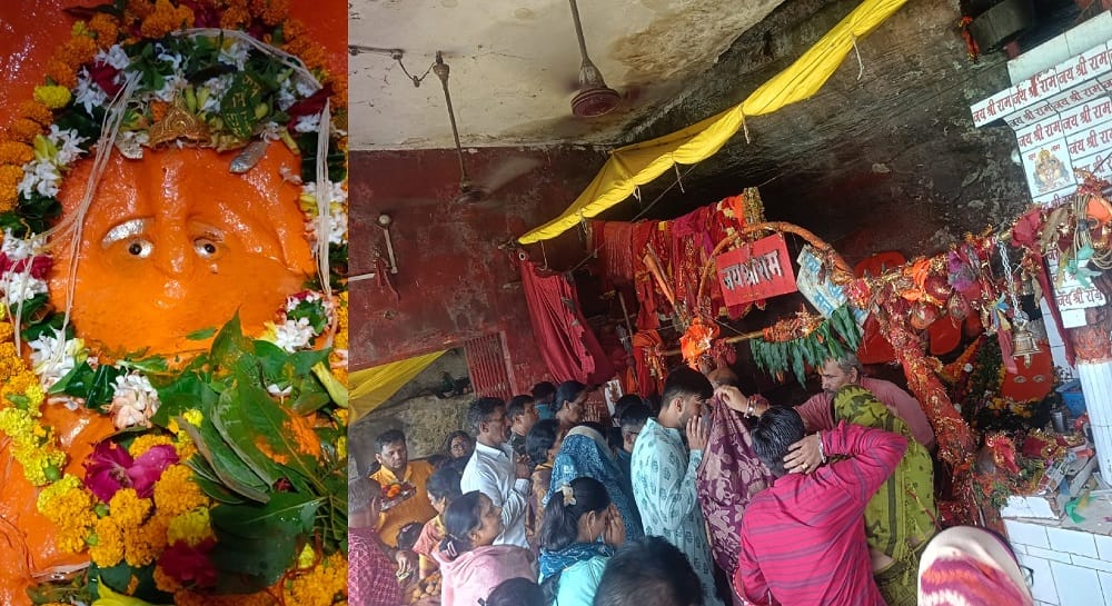 Chitrakoot Chants of Jai Bajrangbali echoed on Budhwa Mangal crowds thronged the Hanuman Dhara temple