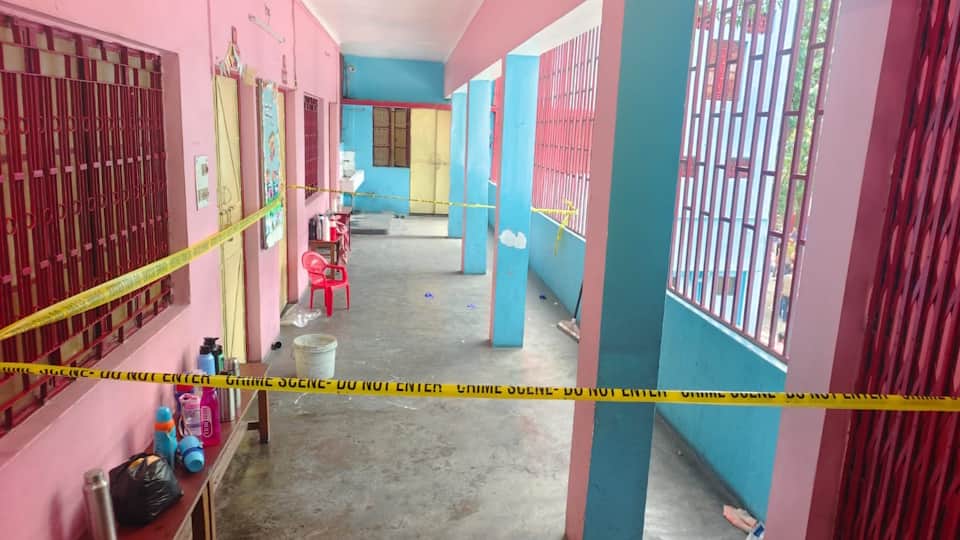 accused shot the teacher four times in the head footage shows him dragging her away in lakhimpur kheri