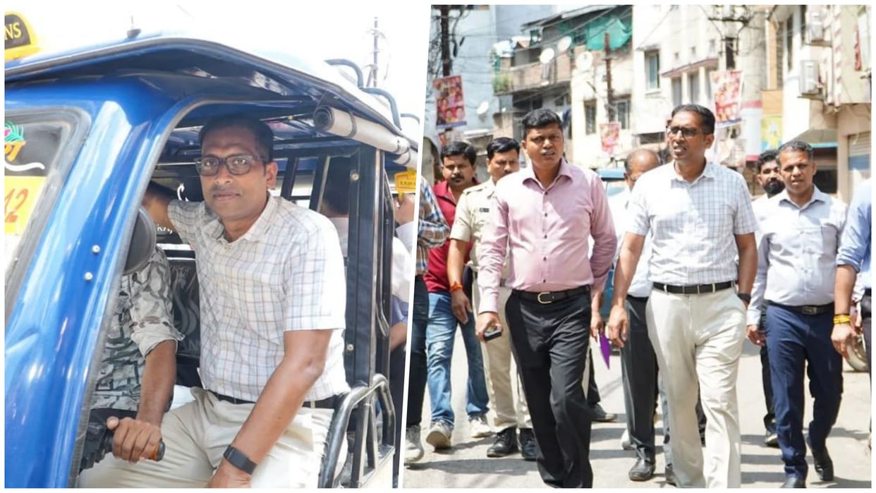Ujjain: Top Officials Ditch Convoy for E-Rickshaw, Commissioner Pays Fare; Inspect Roads on Foot