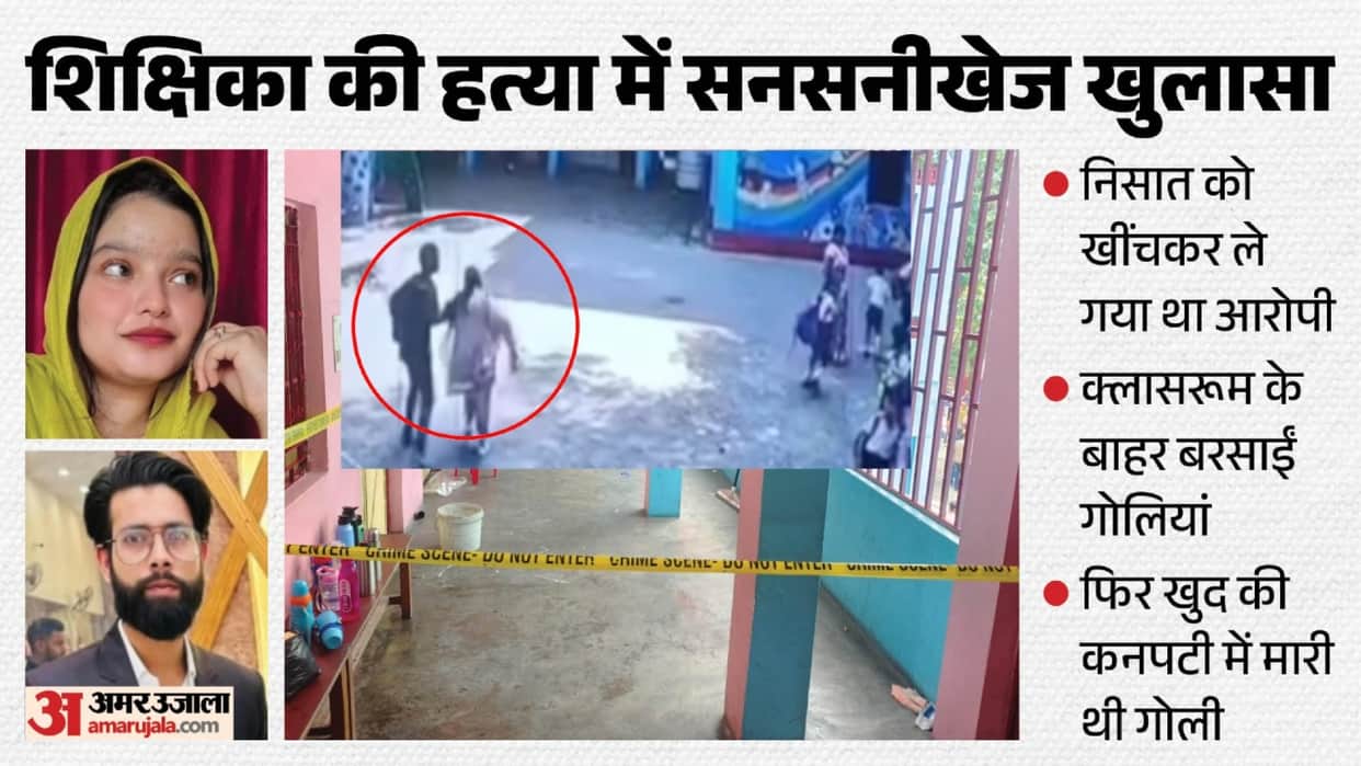 accused shot the teacher four times in the head footage shows him dragging her away in lakhimpur kheri
