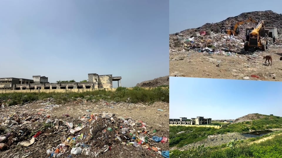 स्कूल के पास कूड़े का ढेर