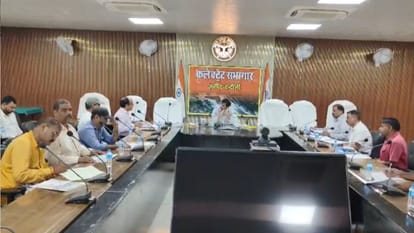 समीक्षा बैठक करते डीएम