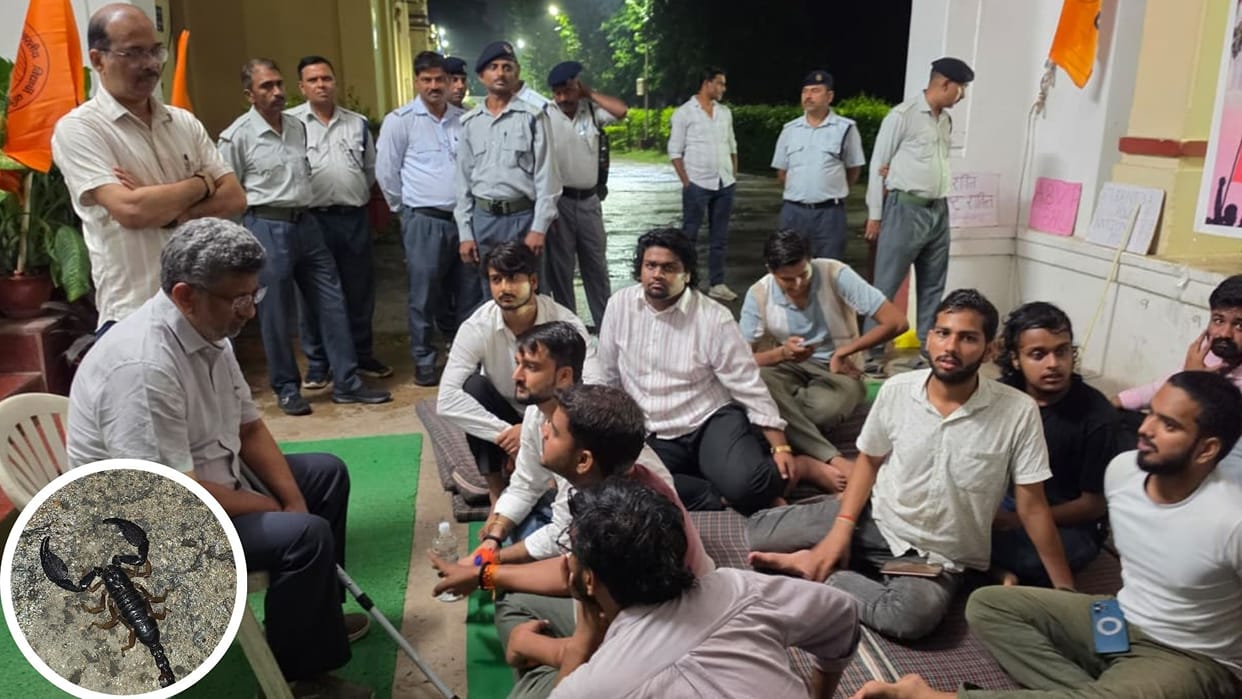 Scorpion arrives BHU protest site Chief Proctor opposed demands removal confrontation security personnel