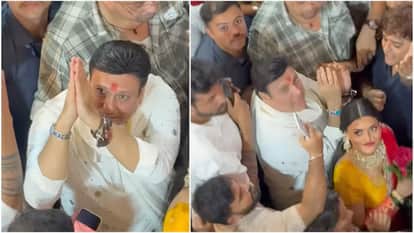Govinda visited Lalbaugcha Raja with co-star Rani Swarnkar viral video
