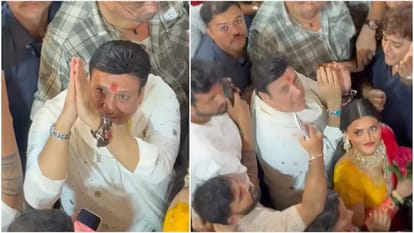 Govinda visited Lalbaugcha Raja with co-star Rani Swarnkar viral video