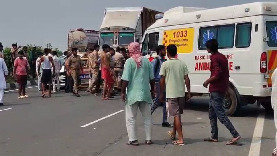 Truck runs over motorcyclists in Mathura girl dies two injured