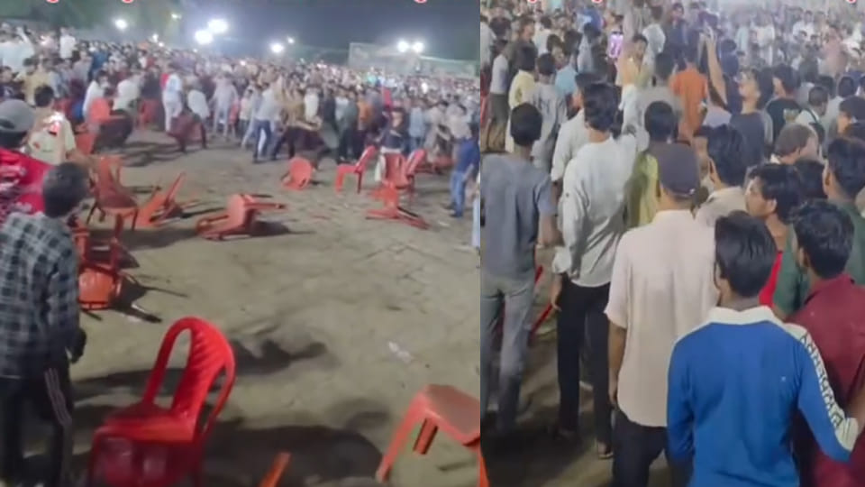 Owaisi kept speaking... people hurled chairs at each other; video goes viral on social media