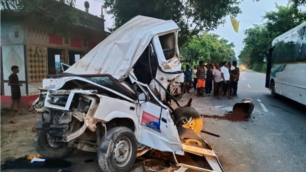 बिहार एक्सीडेंट: गश्त पर निकली पुलिस टीम के वाहन में ट्रक ने मारी टक्कर, एसआई समेत तीन घायल