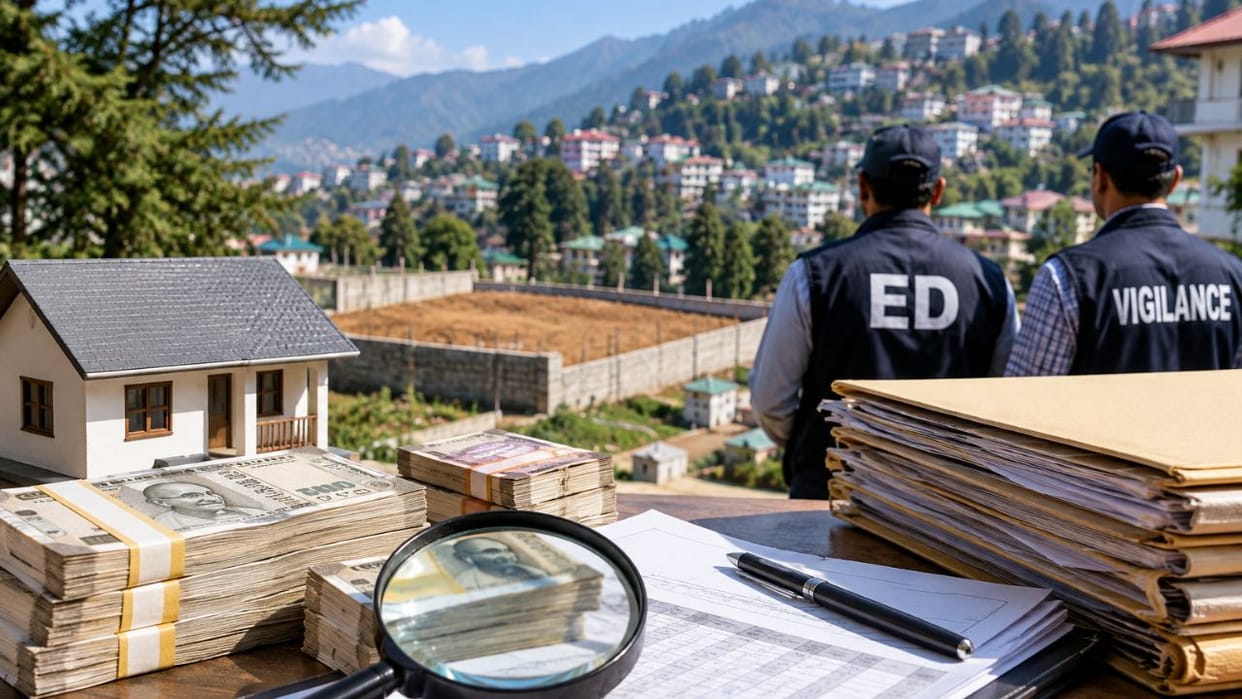 dharamshala 13 crore land purchase vigilance ed income tax records