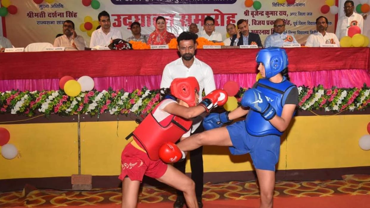Wushu 180 athletes from 11 divisions displayed prowess Meerut Tanu triumphed 45 kg weight category