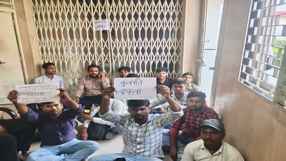 Students put up posters at Dr. Bhimrao Ambedkar University declaring Vice-Chancellor missing