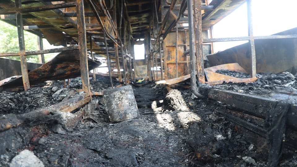 Greater Noida bus fire Granddaughter identified grandmother body by her anklets