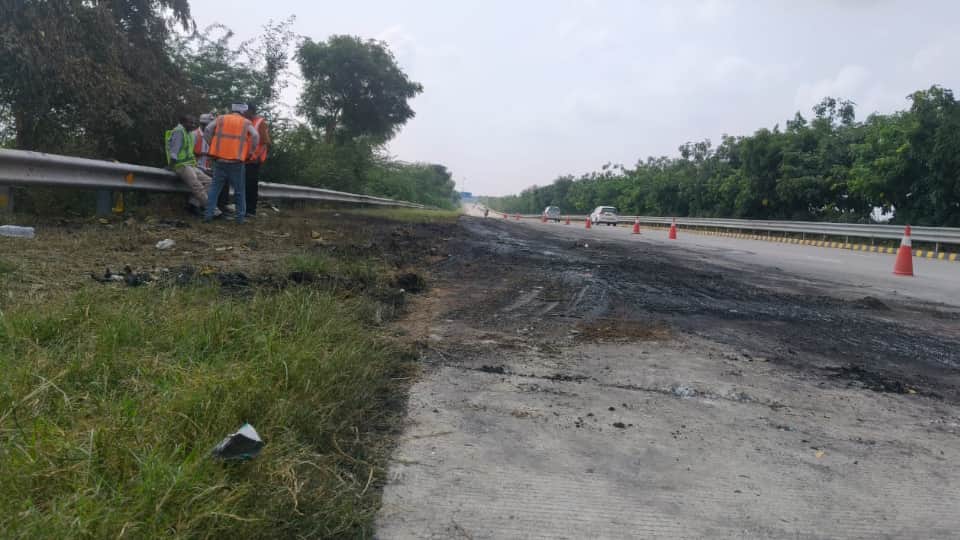 Greater Noida Yamuna Expressway bus fire accident Nine killed many rescued as bus fir