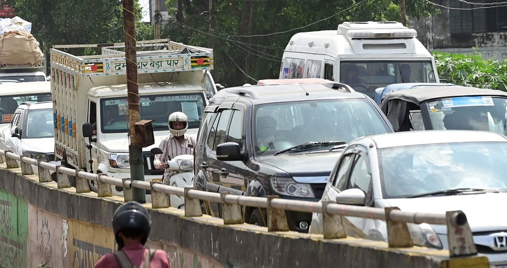 Kanpur City reels under gridlock rain and waterlogging bring traffic to a crawl vehicles inch along bridges