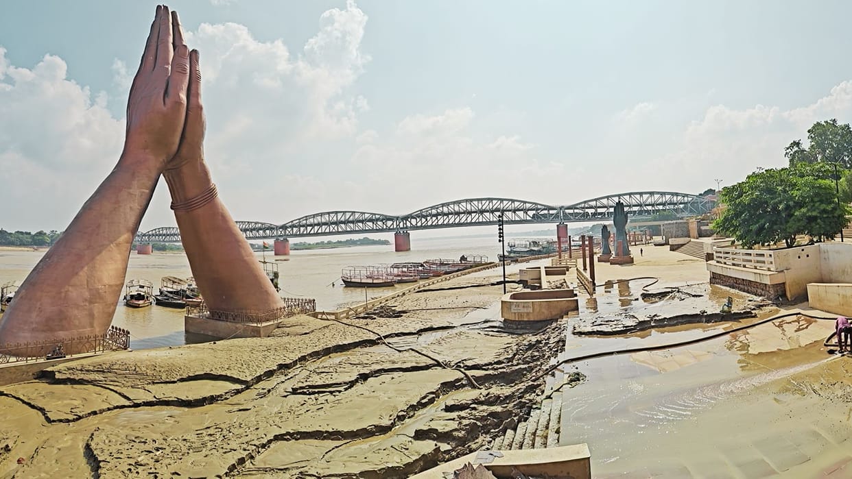 Varanasi air show 29 days left challenge of removing silt layers from 84 ghats