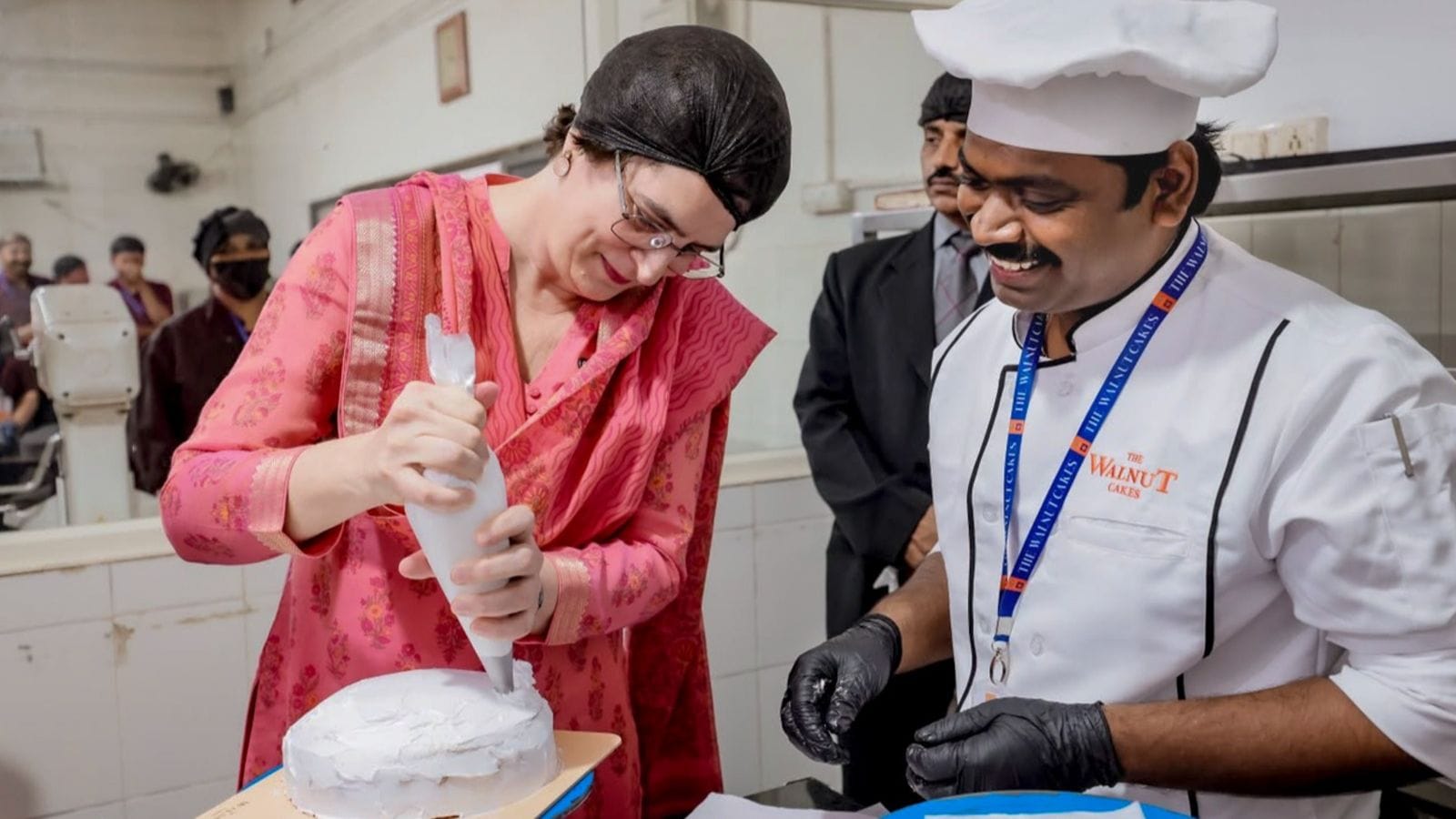 Priyanka Gandhi bakes cake and cupcakes during Wayanad visit photos
