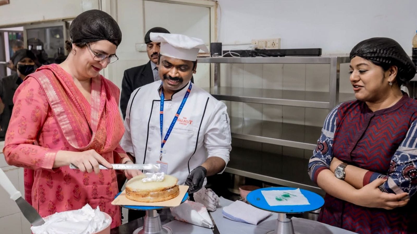 Priyanka Gandhi bakes cake and cupcakes during Wayanad visit photos