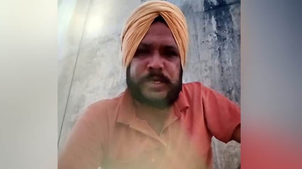 Ex-serviceman climbs water tank in Bathinda Protest over land stir in village Chauke.